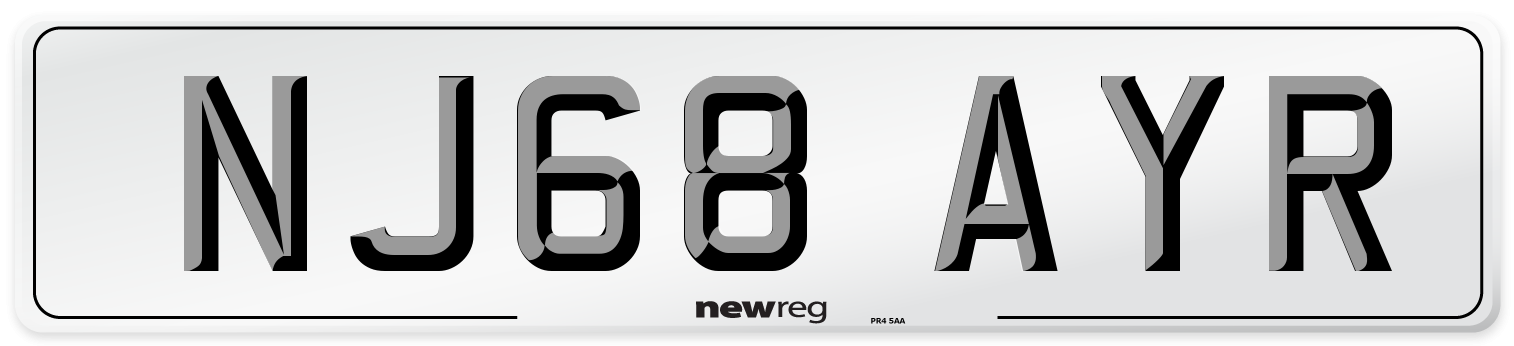 NJ68 AYR Number Plate from New Reg